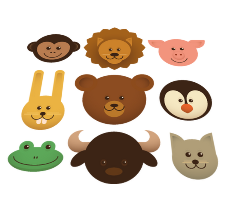 Happy creatures animal vinyl rug - TenStickers