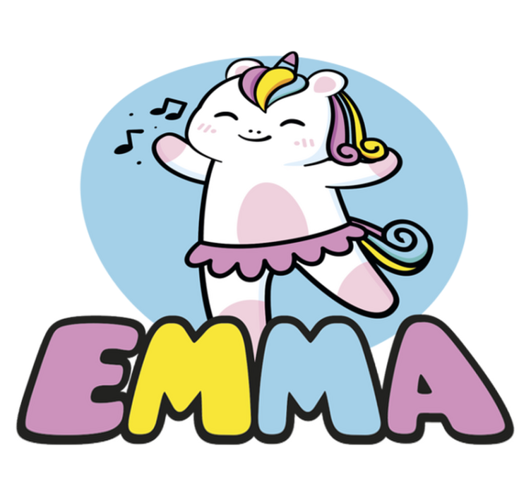 Ballerina unicorn animal vinyl rug - TenStickers