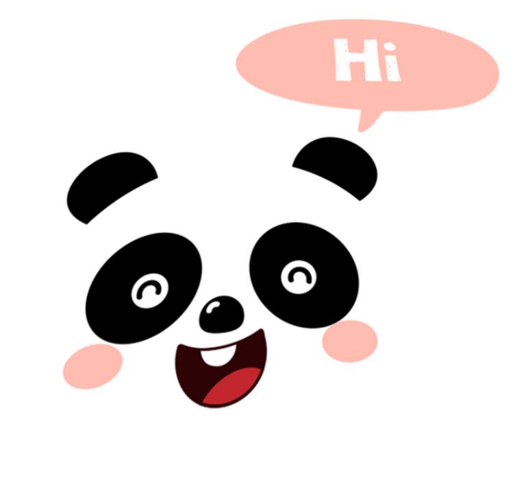 Animal vinyl rug with cartoon panda greeting you - TenStickers