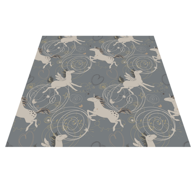 Animal vinyl rug with pegasus unicorns on dark背景 - TenStickers