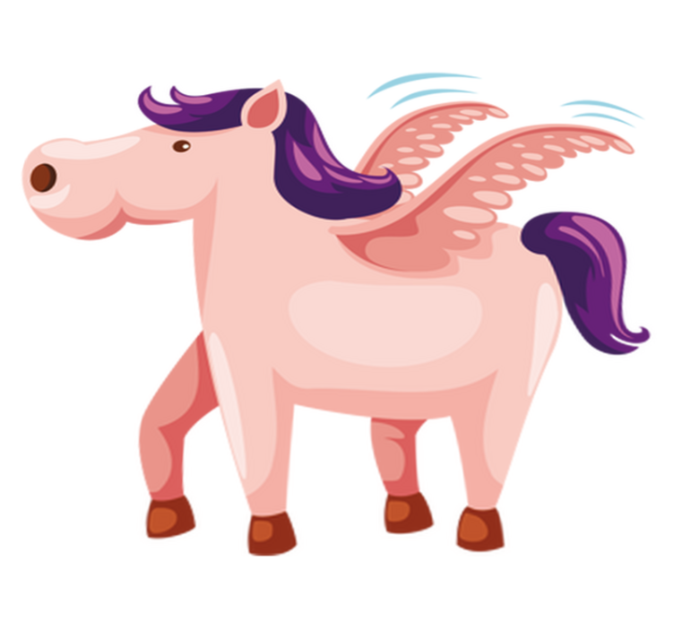 Cute winged pony animal vinyl rug - TenStickers