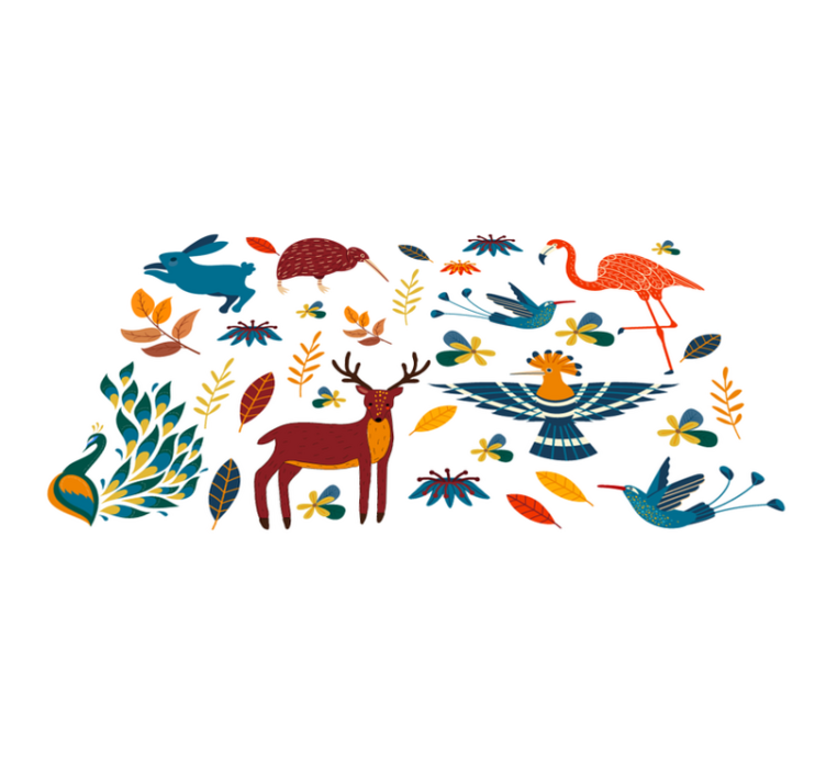 Animal vinyl rug with vibrant animal designs - TenStickers