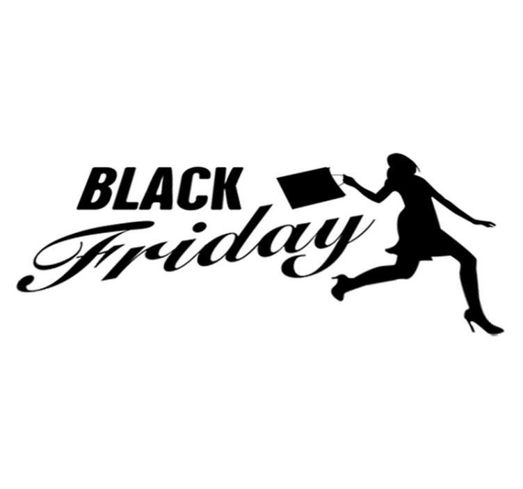 Black friday vinyl rug for stylish women shopping - TenStickers