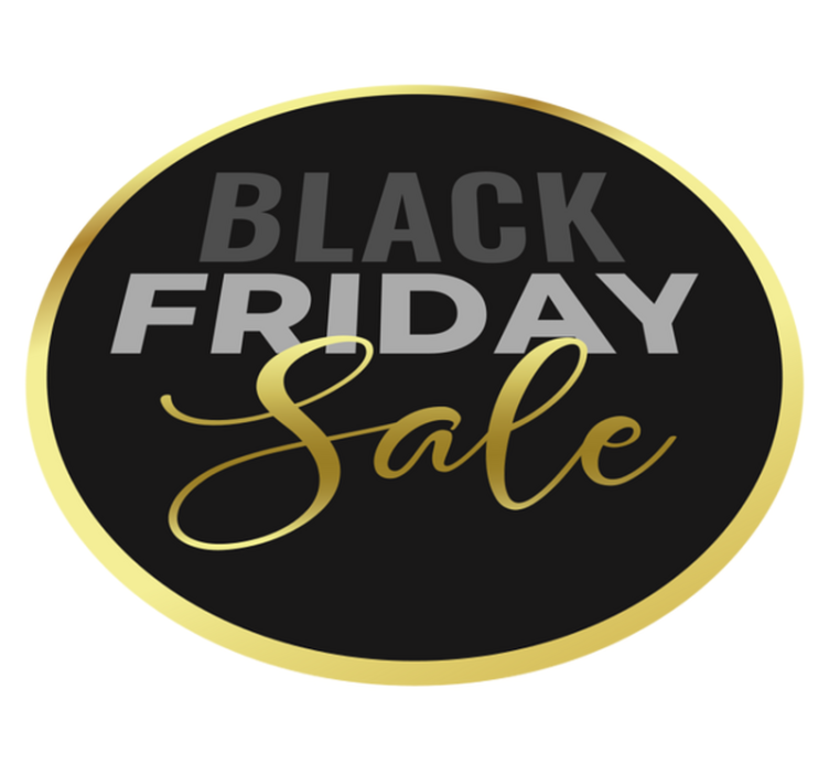 Black friday vinyl rug with golden background - TenStickers