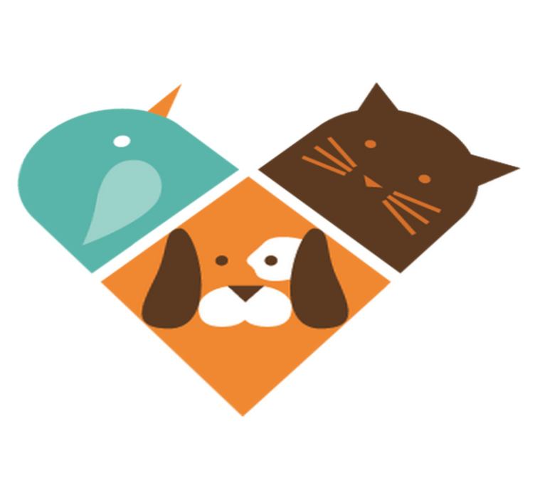 Animal vinyl rug colorful animal faces - TenStickers