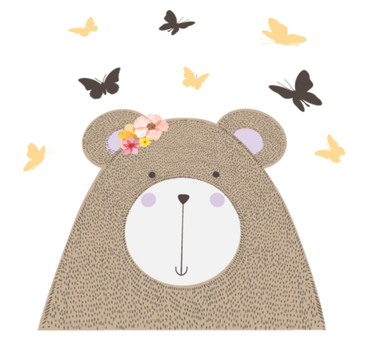 Animal vinyl rug playful bear design - TenStickers