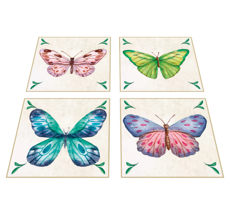 Vivid butterfly designs animal vinyl rug - TenStickers