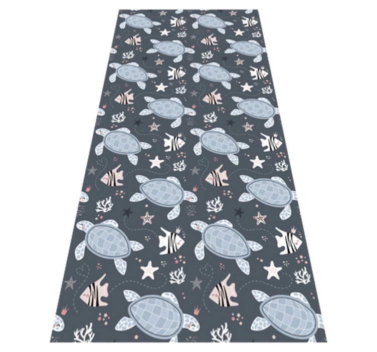 Animal vinyl rug turtles and fish under sea design - TenStickers