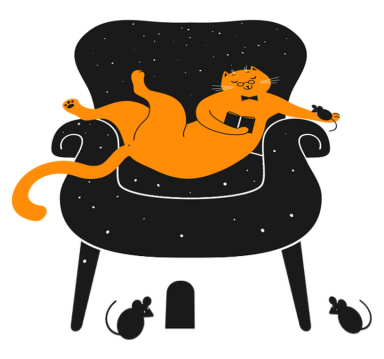 Cat and mouse animal vinyl rug - TenStickers