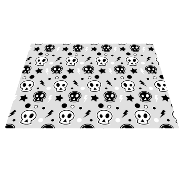 Halloween vinyl rug with grey and white skulls - TenStickers