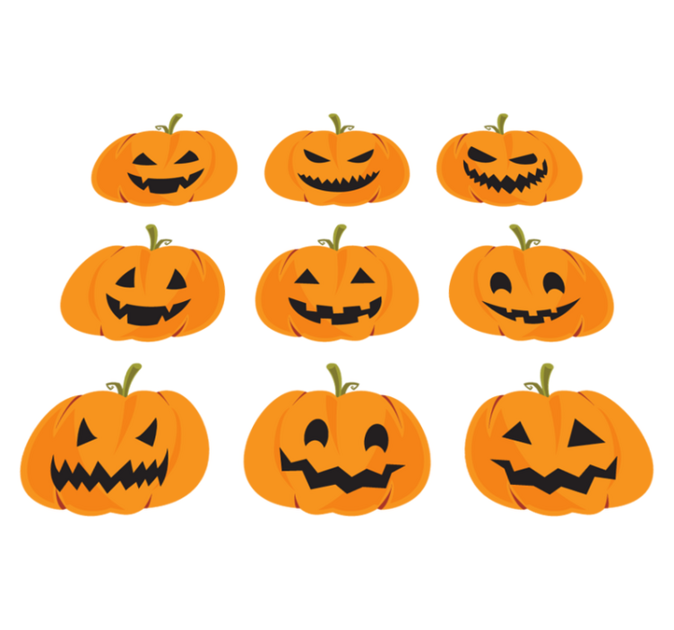 Halloween vinyl rug pumpkin set - TenStickers