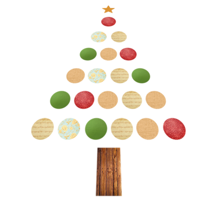 Colorful tree christmas vinyl rug - TenStickers