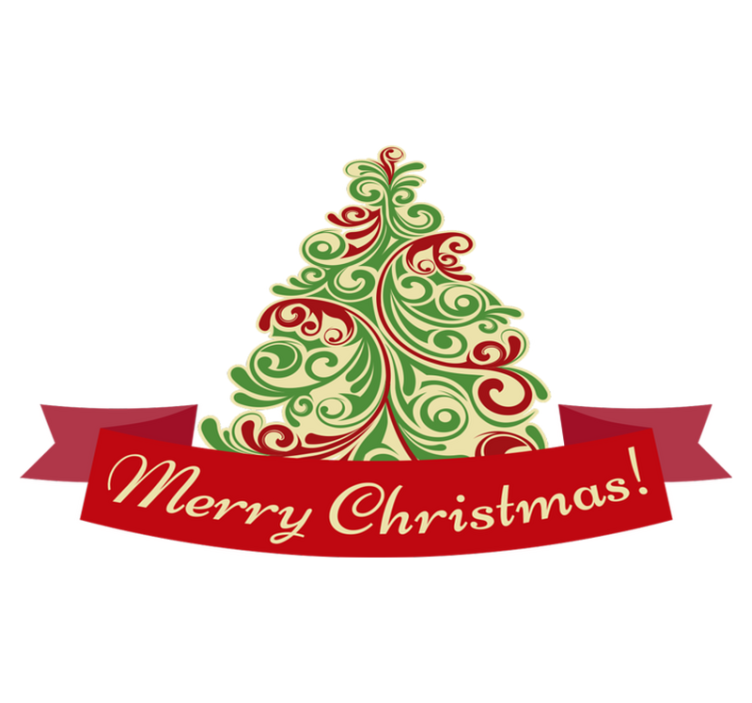 Christmas vinyl rug with classic tree design - TenStickers