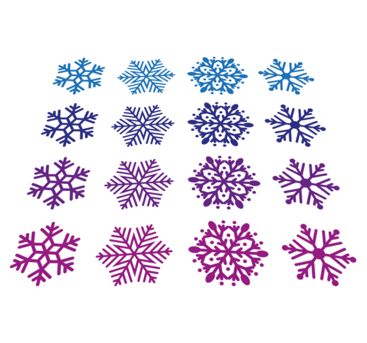 Christmas vinyl rug with purple and blue snowflakes - TenStickers
