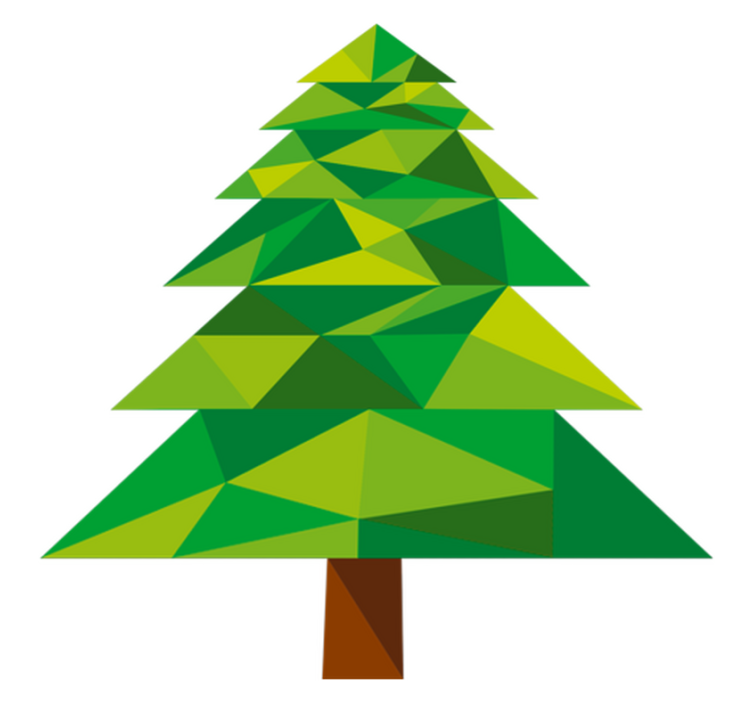 Christmas vinyl rug pine polygonal - TenStickers