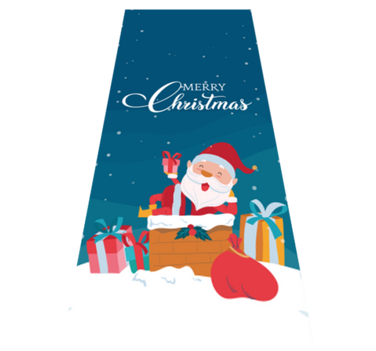 Christmas vinyl rug for a joyful christmas with santa - TenStickers