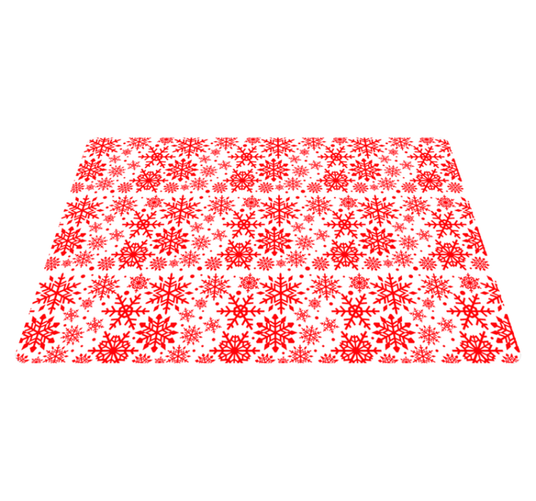 Christmas vinyl rug red snowflakes design - TenStickers