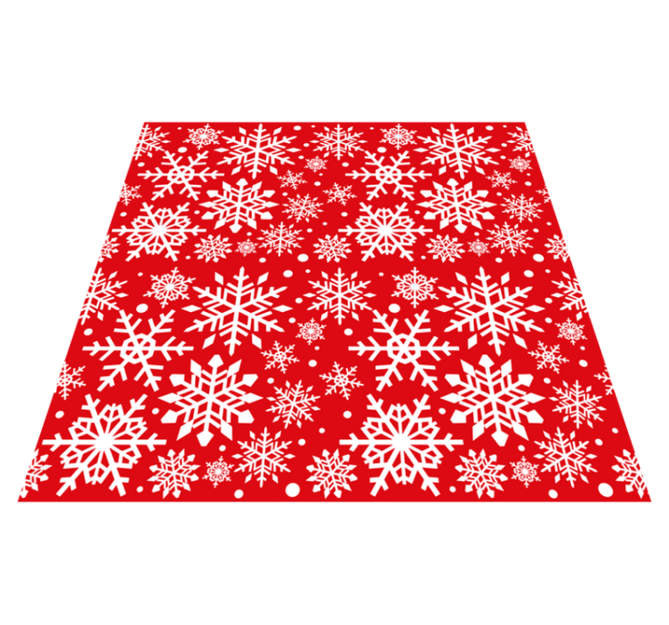 Christmas vinyl rug red snowflakes decor - TenStickers