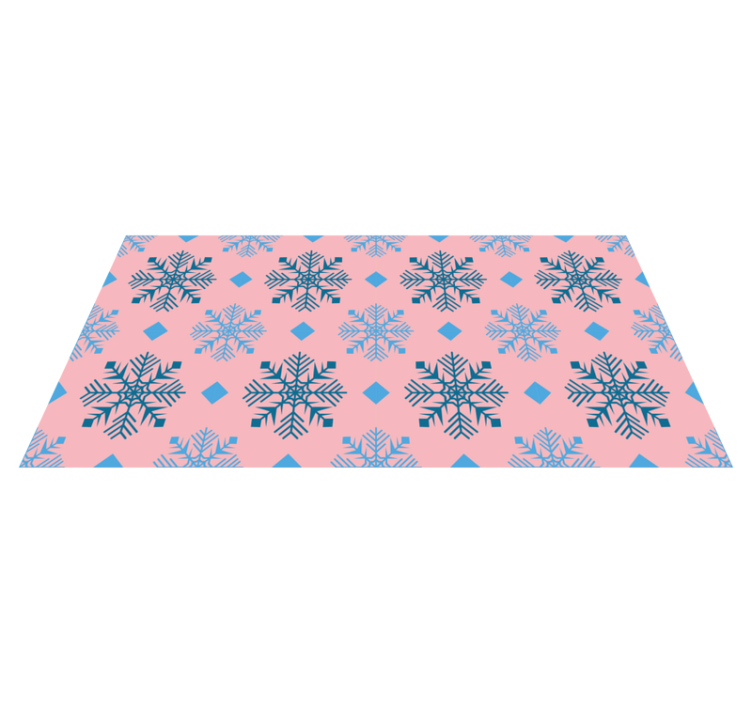 Christmas vinyl rug with pink and blue snowflakes - TenStickers