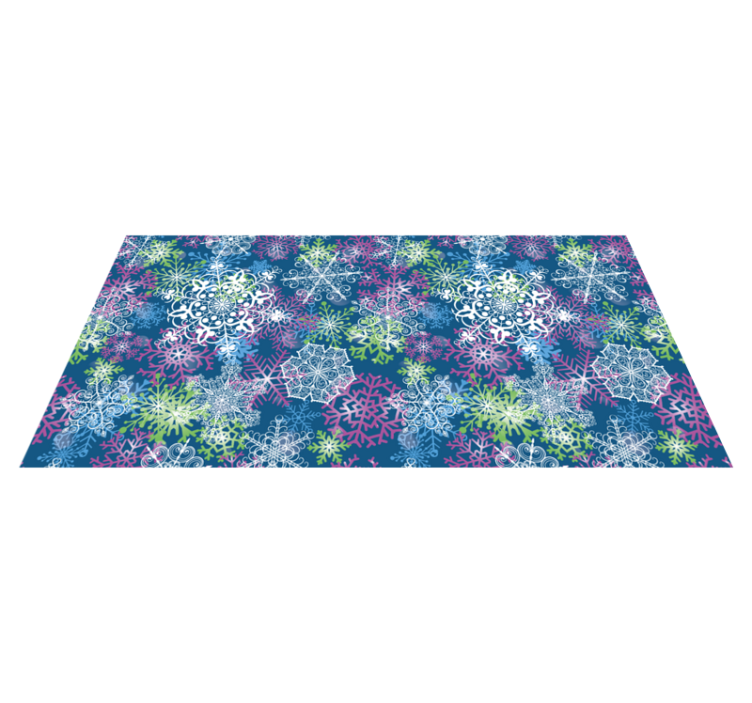 Christmas vinyl rug snowflakes on blue background - TenStickers