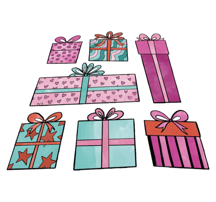 Christmas vinyl rug hand drawn holiday gift set - TenStickers