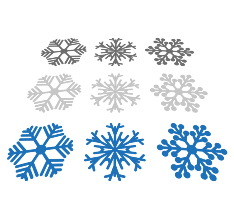 Christmas vinyl rug with gray and blue snowflakes - TenStickers