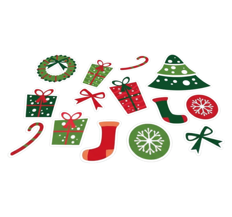 Christmas vinyl rug classic christmas motifs - TenStickers
