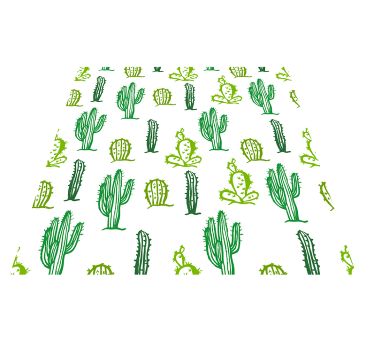 Flower vinyl rug in green cactus style - TenStickers
