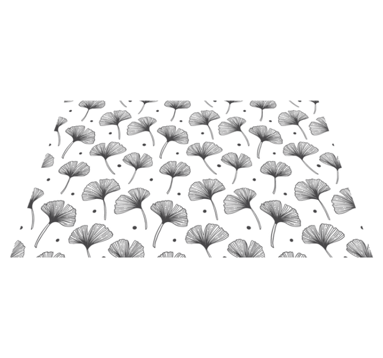 Flower vinyl rug with white gingko leaves pattern - TenStickers