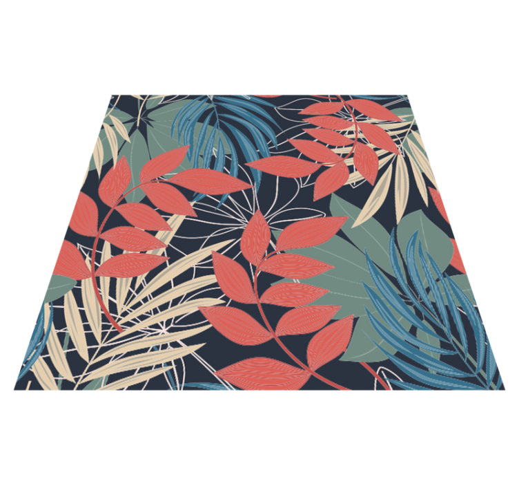 Flower vinyl rug with modern elegant floral pattern - TenStickers