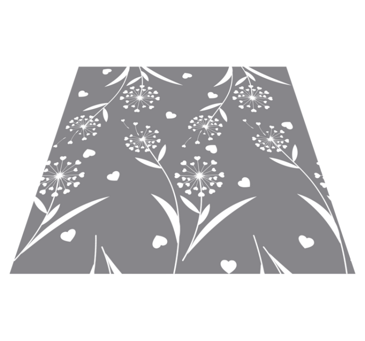 White dandelions flower vinyl rug - TenStickers