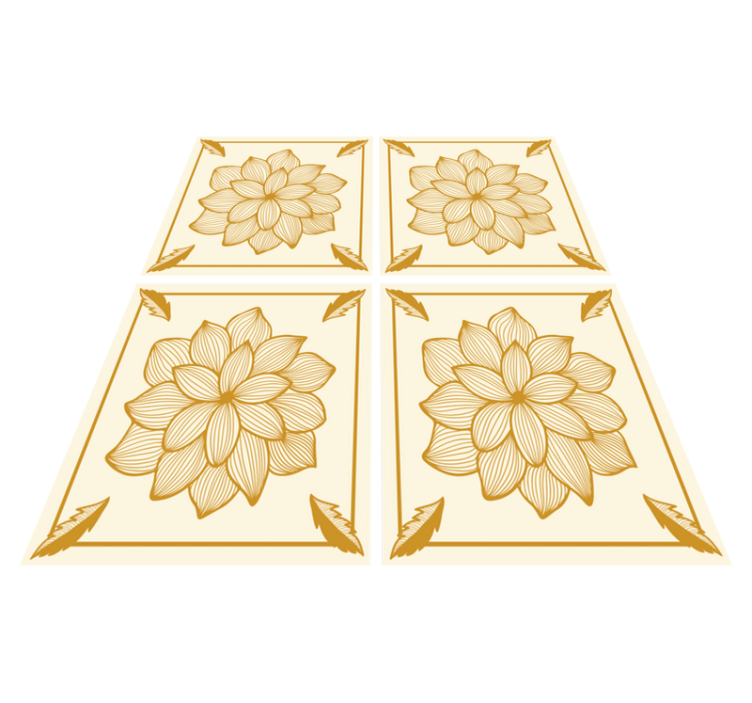 Flower vinyl rug floral bandana paisley tile - TenStickers