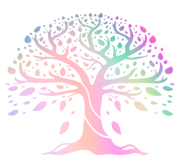 Flower vinyl rug tree of life in rainbow colors - TenStickers