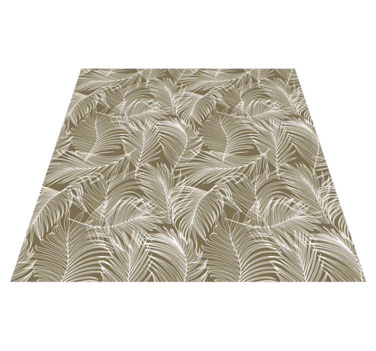 Graceful brown leaves flower vinyl rug - TenStickers