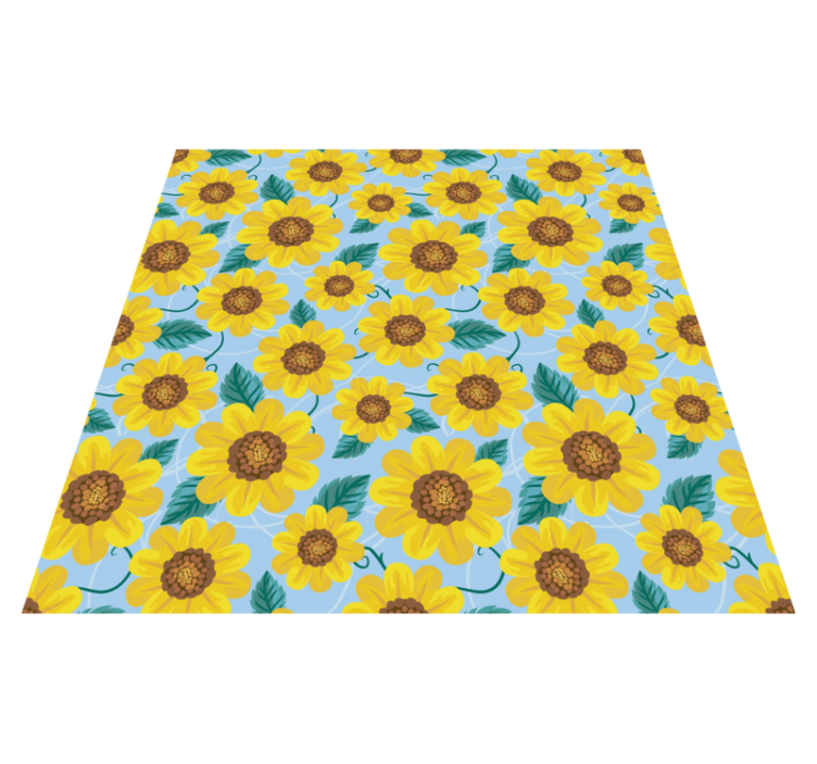 Flower vinyl rug with sunflower patterns - TenStickers