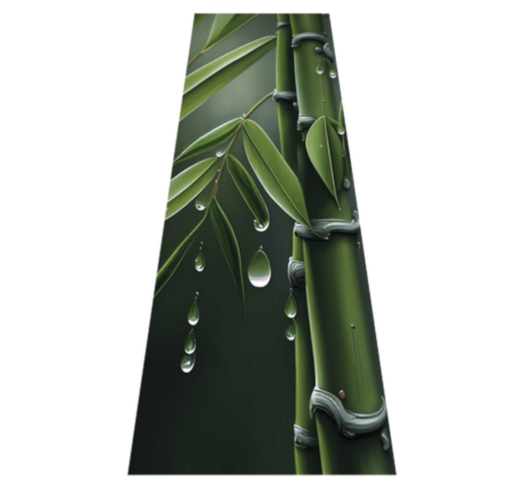 Flower vinyl rug bamboo with raindrops - TenStickers