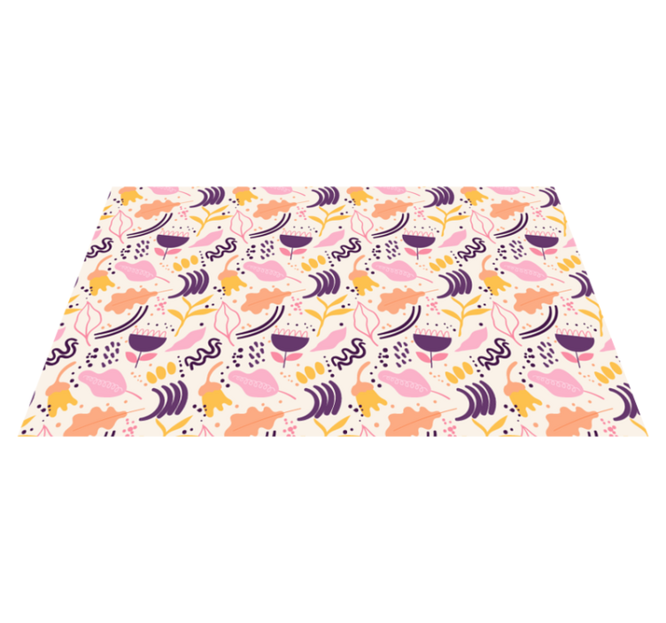 Flower vinyl rug lively floral inspiration - TenStickers