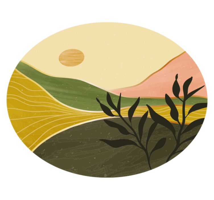 Flower vinyl rug serene landscape design - TenStickers