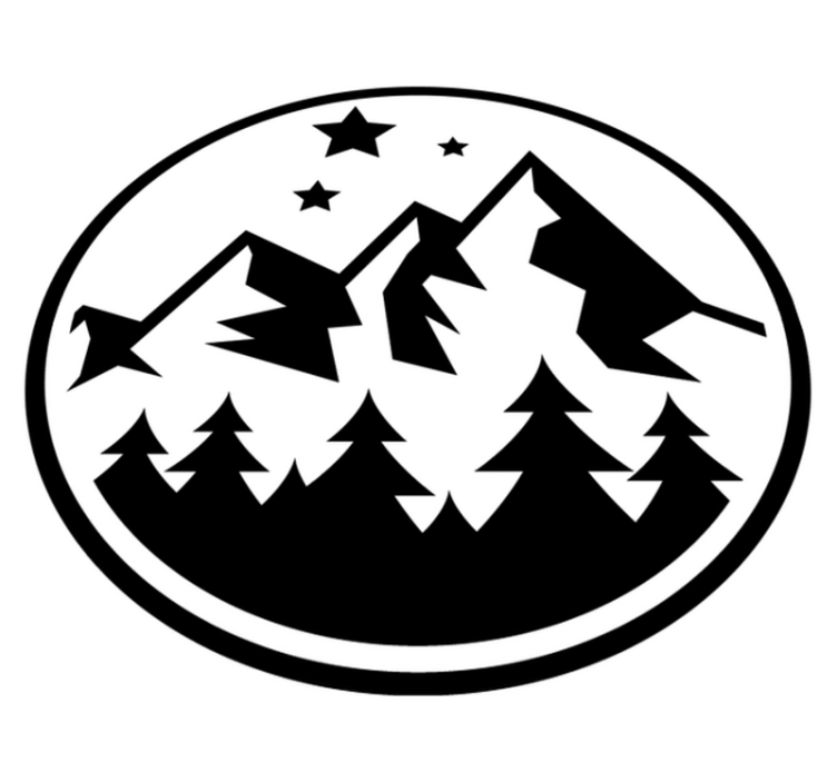 Flower vinyl rug mountainous forest landscape - TenStickers