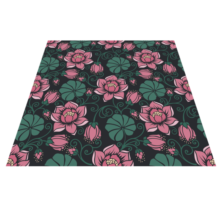 Flower vinyl rug with blooming vines - TenStickers