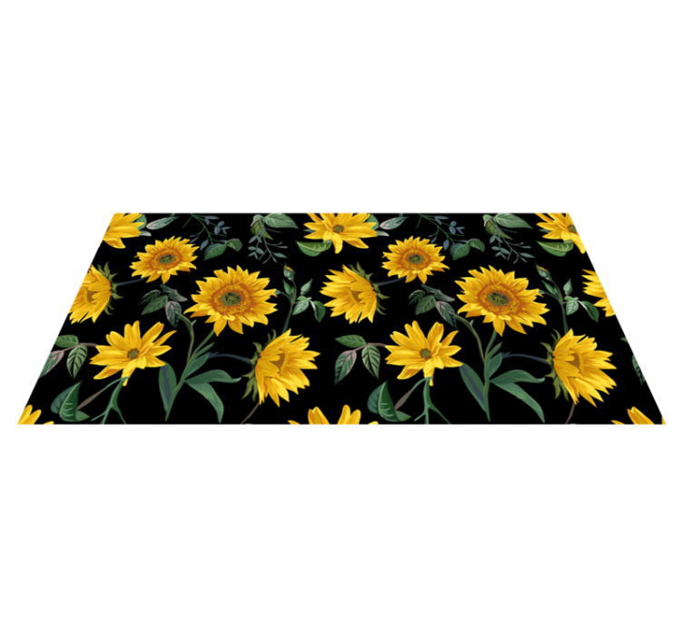 Vintage sunflower flower vinyl rug - TenStickers