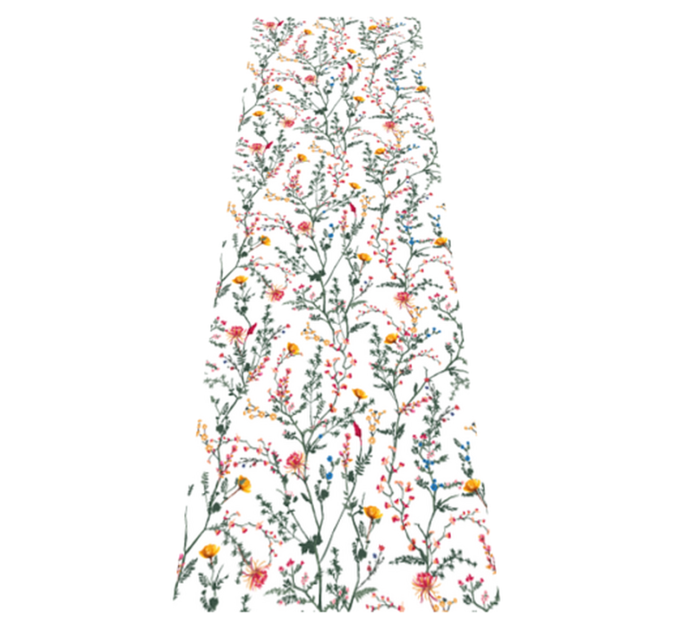 Flower vinyl rug thin minimalist garden design - TenStickers