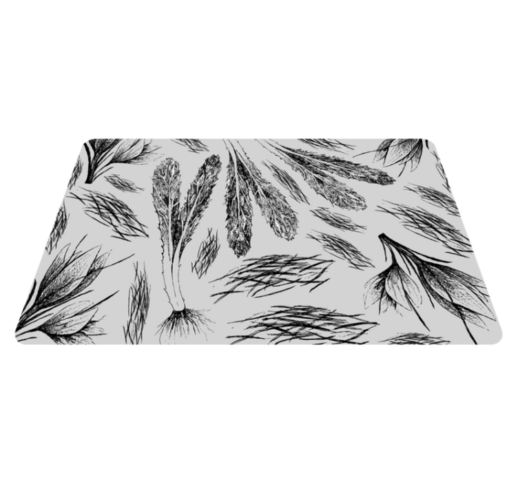 Flower vinyl rug in dried grey pattern - TenStickers