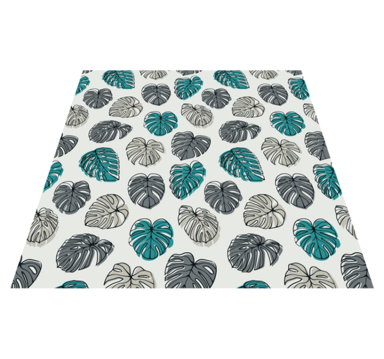 Flower vinyl rug with abstract tropical leaves - TenStickers