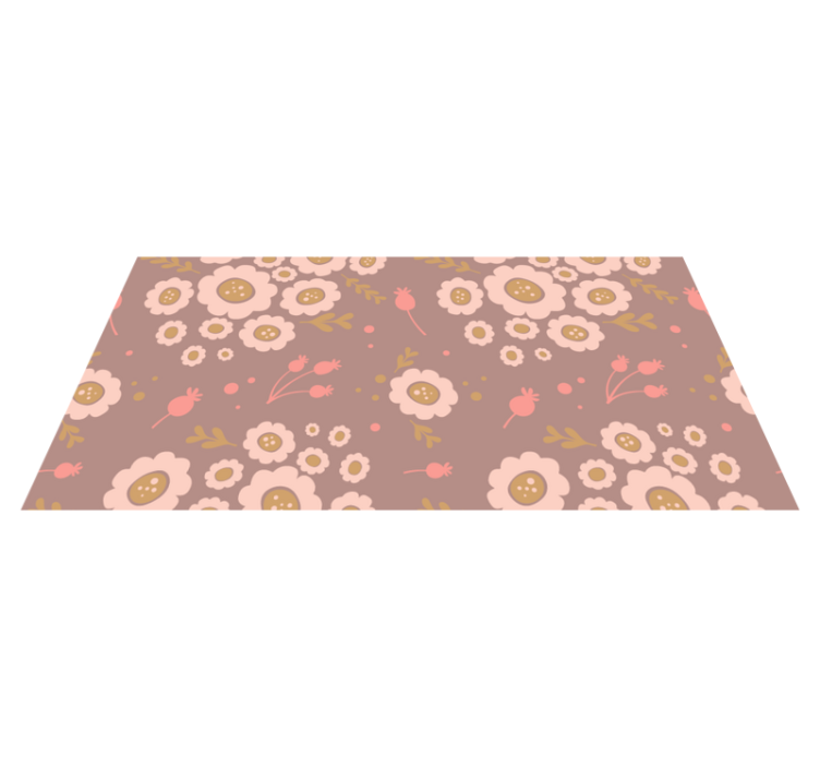 Flower vinyl rug in pastel colored pattern - TenStickers