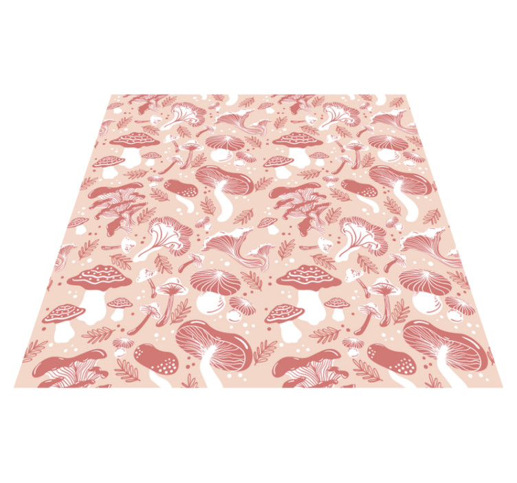Flower vinyl rug forest mushrooms design - TenStickers