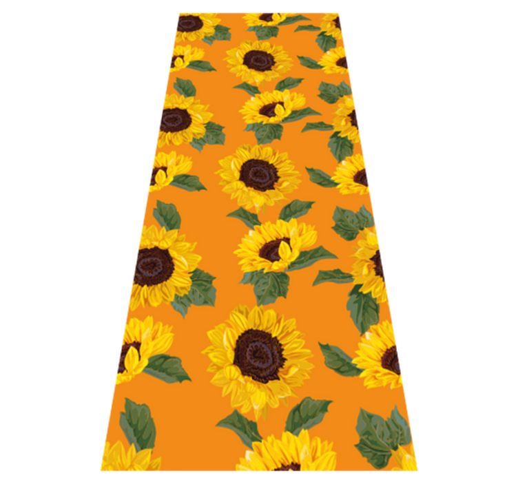 Orange sunflower flower vinyl rug - TenStickers