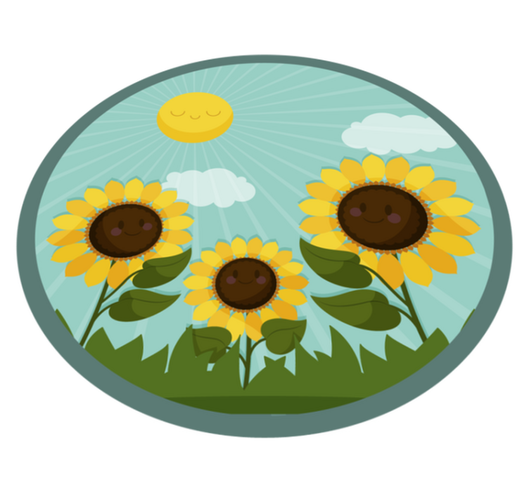 Flower vinyl rug sunlit blooms - TenStickers