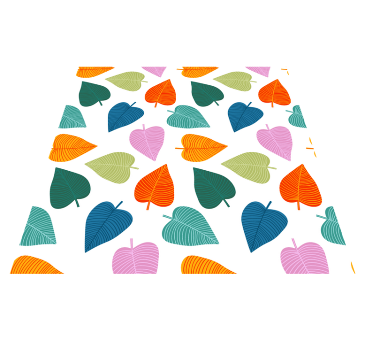Flower vinyl rug in original colorful leaves - TenStickers