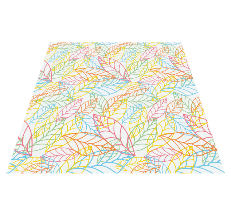 Flower vinyl rug neon leaves pattern - TenStickers